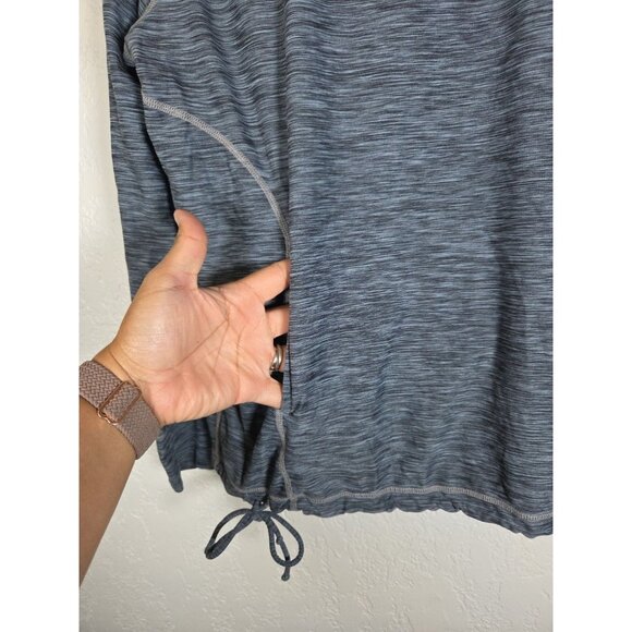 PrAna Women's Philipa Top Shirt Size Small Pockets Drawstring Hem Gray - Picture 2 of 5